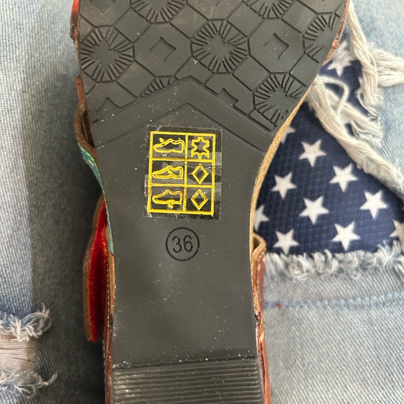 L'Artiste Red Floral Embellished Sandals - Picture 3 of 3